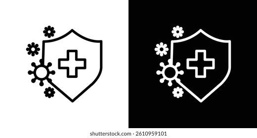 Immune system icon Vector isolated outline drawing.