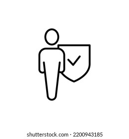 Immune system line icon. Simple element illustration. Immune system concept outline symbol design.
