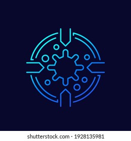 immune system line icon, vector