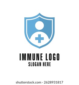 immune system logo design concept with shield