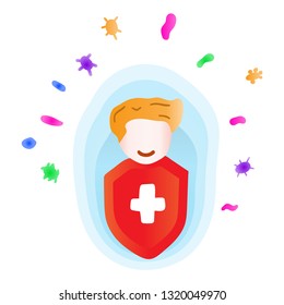 Immune system. Medical concept. Vector icon illustration on white background.