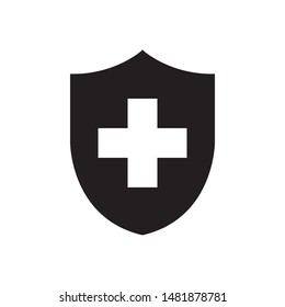 Immune system, medical shield icon in trendy flat style design. Vector graphic illustration. Suitable for website design, logo, app, and ui. EPS 10.