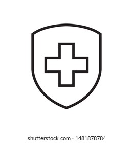 Immune system, medical shield icon in trendy flat style design. Vector graphic illustration. Suitable for website design, logo, app, and ui. EPS 10.