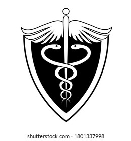 Immune system, medical shield icon in trendy flat style design