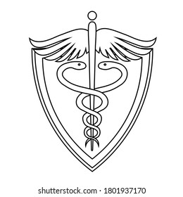 Immune system, medical shield icon in trendy flat style design