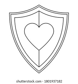 Immune system, medical shield icon in trendy flat style design