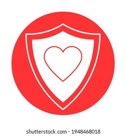 Immune system, medical shield icon in trendy flat style design