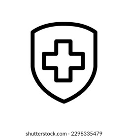 Immune system, medical shield icon in trendy flat style design. Vector graphic illustration on white background..eps