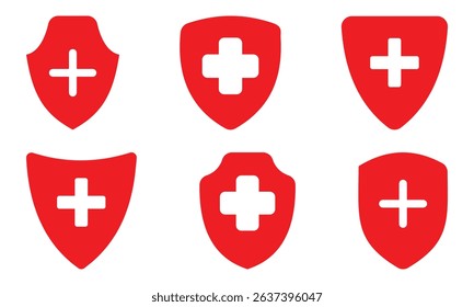 Immune system, medical shield icon in trendy flat style design. Vector graphic illustration.