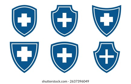 Immune system, medical shield icon in trendy flat style design. Vector graphic illustration.