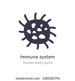 immune system outline icon. isolated line vector illustration from human body parts collection. editable thin stroke immune system icon on white background