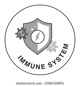 Immune System Protection Icon with Editable Stroke and Colors