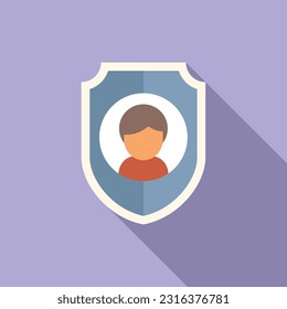 Immune system shield icon flat vector. Health virus. Body disease