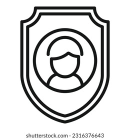 Schutzschild des Immunsystems Symbol Umrandungsvektor. Gesundheitsvirus. Körperkrankheit