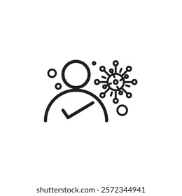 Immune system support icon Vector flat thin line illustration