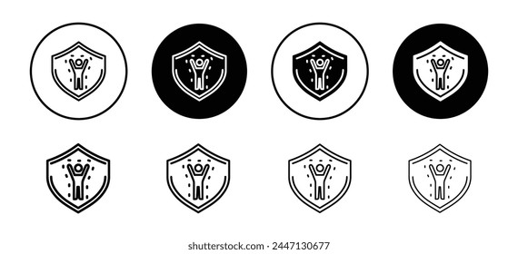 Immune system support shield for human body safety purpose icon. avoid or protection from dangerous virus infection or antibiotic flu germ set