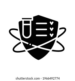 Immune system testing glyph icon. Immune system concept. Immunological test. Body defence system. Health, immunity, disease prevention.Filled flat sign. Isolated silhouette vector illustration