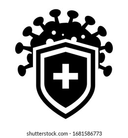 Immune system vector icon. Health bacteria virus protection illustration sign. Medical prevention human germ symbol.