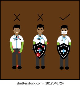 	
Logo del icono del vector del sistema inmune. Protección del virus bacteriano sanitario. Prevención médica germen humano. Un hombre sano refleja un ataque bacteriano con escudo. Incrementar la inmunidad con la ilustración del concepto de medicina