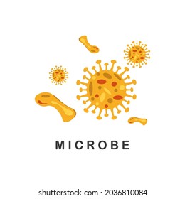 Immune system vector icon logo. Health bacteria virus protection. Medical prevention human germ. Vector illustrationікроби