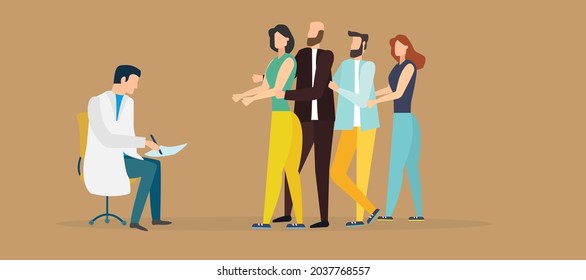 Immune system vector icon logo. Protection against bacteria health viruses. Medical prevention of human germs. A healthy mans and womans stand behind a shield and repel an attack of bacteria