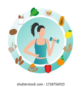 Immune system vector protection. Health bacteria virus protection. Medical prevention human boosters. Healthy woman reflect bacteria attack. Boost Immunity with medicine concept illustration
