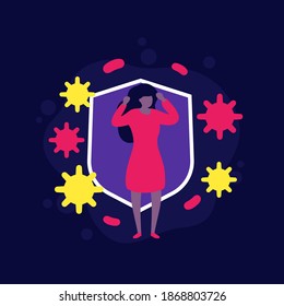 sistema inmune y virus, arte vectorial