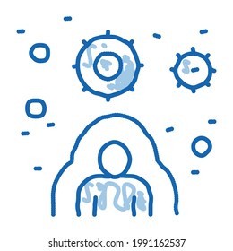 immunity human protection against harmful viruses sketch icon vector. Hand drawn blue doodle line art immunity human protection against harmful viruses sign. isolated symbol illustration