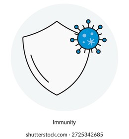 Immunitätssymbol, stärken Sie Ihr Immunsystem, natürliche Gesundheit Verteidigung, Starker Körper Wellness, Vektor