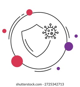 Immunitätssymbol, stärken Sie Ihr Immunsystem, natürliche Gesundheit Verteidigung, Starker Körper Wellness, Vektor