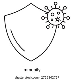 Immunitätssymbol, stärken Sie Ihr Immunsystem, natürliche Gesundheit Verteidigung, Starker Körper Wellness, Vektor