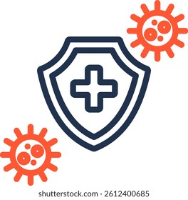 Immunity Icon Color Line Vector Illustration