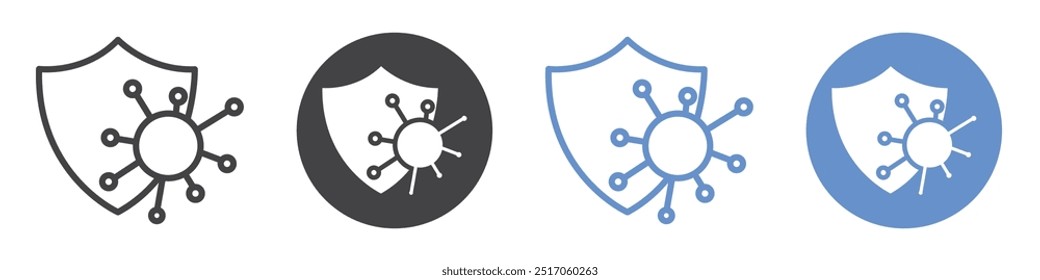 ícone de imunidade conjunto de símbolos de linha plana.