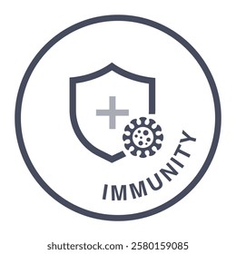 Immunity Icon, Immune System Protection, Health Defense Symbol