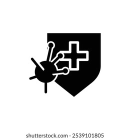 Icono de inmunidad Logotipo Conjunto de signos Vector Esquema