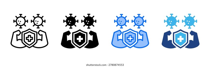 Immunity icon set multiple style collection