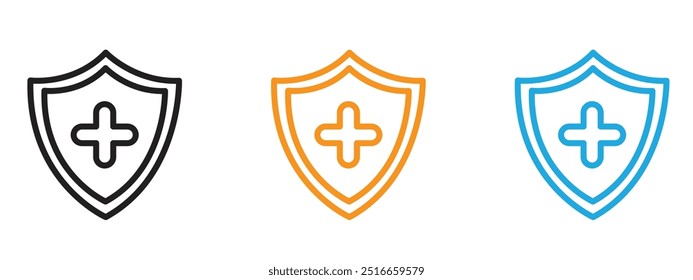 immunity icon Thin line illustration set