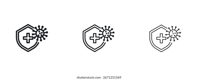 Icono de inmunidad Ilustración vectorial eps. Ilustraciones de esquema de Vector
