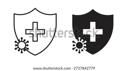 Immunity icons. Outline icons vector collection. flat illustrations