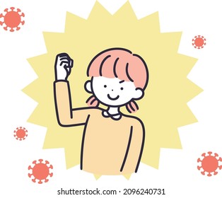 Immunity Infectious Disease Prevention Child Woman Simple Illustration
