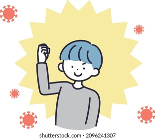 Immunity Infectious Disease Prevention Child Man Simple Illustration