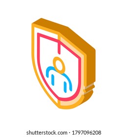 vector de icono de protección de inmunidad. signo de protección de inmunidad isométrica. ilustración de símbolo aislado de color