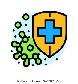immunity shield immunization color icon vector. immunity shield immunization sign. isolated symbol illustration