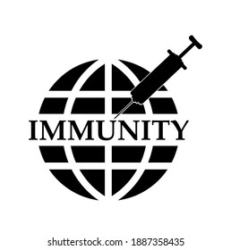 immunity sign on white background