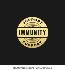 Etiqueta de soporte de inmunidad o vector de etiqueta del sistema inmunitario aislado. Etiqueta de apoyo a la inmunidad para productos sanitarios. Diseño de etiquetas de refuerzo del sistema inmunitario para el acondicionamiento de suplementos y vitaminas.