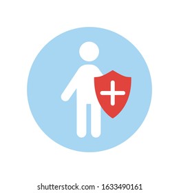Immunity system icon. Human immune concept. Medical examination. Virus protection. Vector illustration