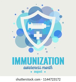 Immunization Awareness Month Card Or Background. Vector Illustration.