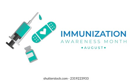 Immunization awareness month is observed every year in August, Immunization awareness month banner, poster,awareness. immunization template design vector illustration.