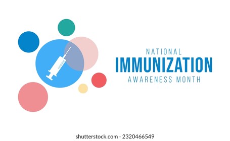En agosto se celebra cada año un mes de sensibilización sobre la inmunización, un cartel, un mensaje y una concienciación sobre la inmunización. ilustración vectorial de diseño de plantilla de inmunización.