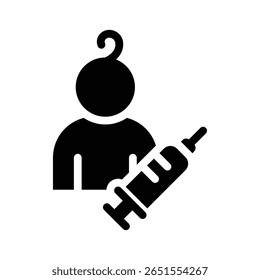 immunization glyph icon illustration vector graphic. Simple element illustration vector graphic, suitable for app, websites, and presentations isolated on white background